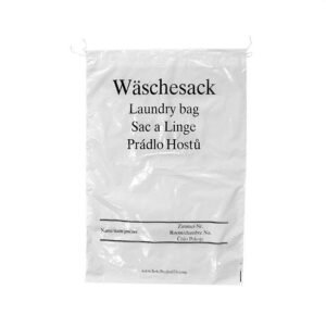 Wäschebeutel ECO 4-sprachig, schwarz - 500 Stück - Paket